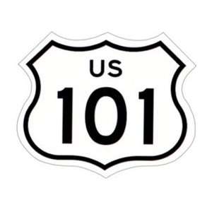 Highway 101 Sign   2.75 x 3.25   Sticker / Decal