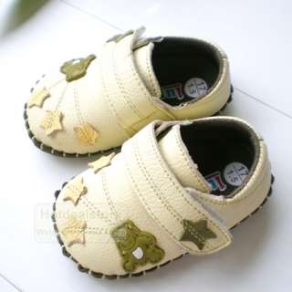 New Infant Baby Boys Leather Stars Velcro Soft Sole Shoes 3 18 months 
