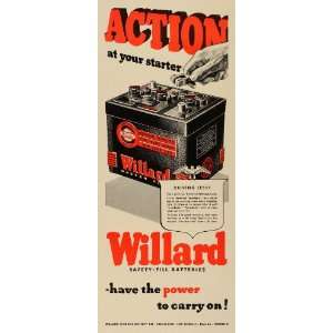  1942 Ad Willard Storage Battery Automobile Batteries 