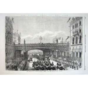    Under Holborn Viaduct In Farrington St 1869 London