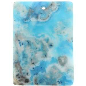  Pendants   Blue Crazy Lace Agate With 3mm Hole Rectangle 