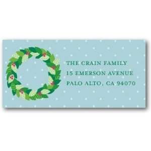  Holiday Return Address Labels   Patchwork Wreath By Pin 