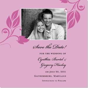  Vining Love Pink Save The Date Shimmer Cards