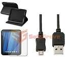 Black Leather Skin Case Cover+USB Charger Cable For HP TouchPad Tablet