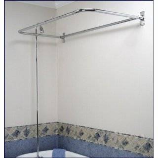   Set for Clawfoot Tub   Diverter Faucet, Riser, and D shaped Shower Rod