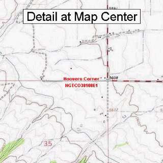  USGS Topographic Quadrangle Map   Hoovers Corner, Colorado 