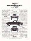 Original Print Ad 1968 Why the Mercedes Benz 250SL Costs $6,897 Exotic 