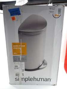 Simple Human Semi Round Step Can Trash Can 40 Liter Kitchen Stainless 