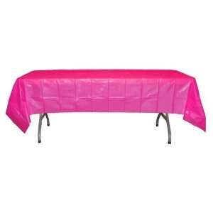  Hot Pink / Cerise Plastic Table Cover (54in. W. x 108in. L 