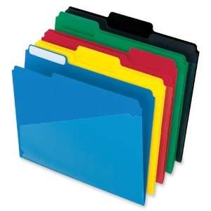  Hot Pocket Colored Poly Folders, Letter, Asst. 1/3 Cut Top 
