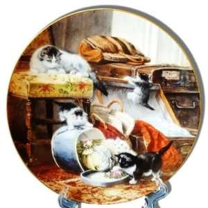 Mischief with the Hatbox from The Victorian Cat Plate Collection by 