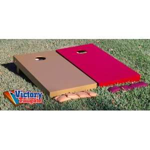 DARK GOLD & MAROON Mixed Solid Colors Cornhole Bean Bag Toss Game 