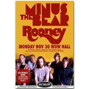  Minus The Bear Poster  with Rooney   Concert Flyer