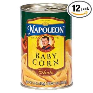 Napoleon Corn Whole, 15 Ounce Cans (Pack of 12)  Grocery 