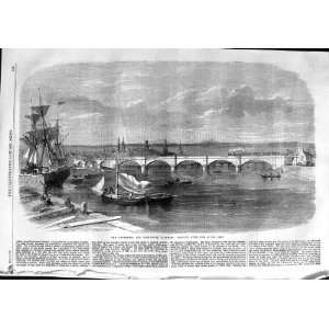   1863 INVERNESS RAILWAY TRAIN VIADUCT RIVER NESS SHIPS
