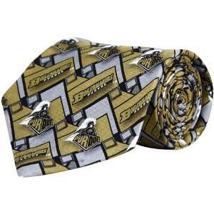   Boilermakers Old Gold Silver Block Pattern Tie