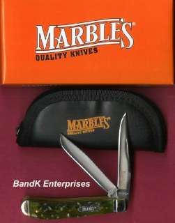 MARBLES Green Bone TRAPPER Folding knife/knives New IB  