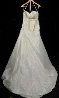 MAGGIE SOTTERO Strapless Sweetheart Off White Beaded Wedding Gown Size 
