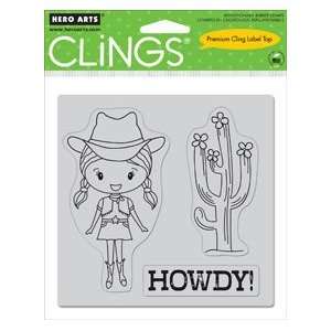  Howdy   Cling Rubber Stamps Arts, Crafts & Sewing