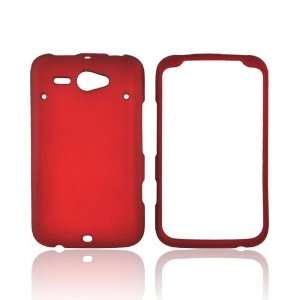    Red Hard Plastic Rubberized Case Cover For HTC ChaCha Electronics