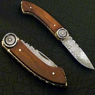 Unique Hand Made Damascus Steel Pocket Folding Knife MBK 1825  
