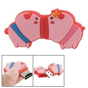  Gino Pink Red Double Pig Shape USB 2.0 TF Micro SD Card 