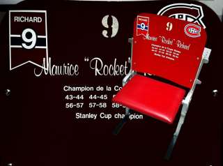 MONTREAL CANADIENS RED FORUM SEAT #9 MAURICE RICHARD  