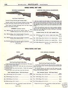 DOUBLE BARRELL SHOTGUN WESTERN EXCEL 1930 CATALOG AD  