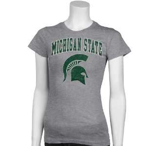  Michigan State Spartans Ladies Ash Big Arch n Logo T 