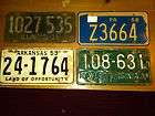   of 4 Vintage License Plates   W. VA 1959, IL 1938, AR 1959 PA 1964