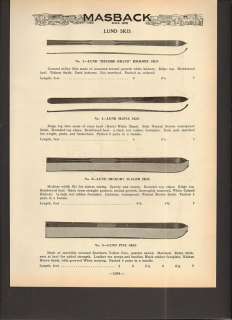 1941 Lund Record Brand Hickory Skis Maple Pine Poles ad  