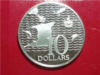 1978 Republic Trinidad Tobago $10 Sterling Silver Proof  
