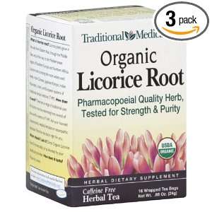 Traditional Medicinals Licorice Root Organic, 16 count (Pack of3)
