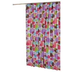  In Style Dots and Stripes Shower Curtain, Multi with Colorful Dots 