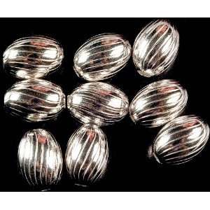  Sterling Incised Oval Beads (Price Per Piece)   Sterling 