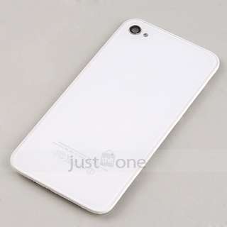 For iPhone 4S Replacement White Glass Battery Door Rear Back Housing 