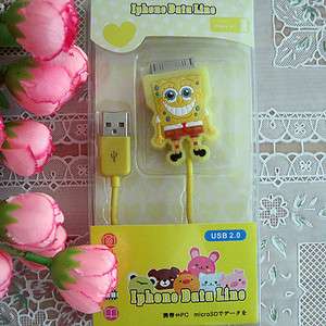 SpongeBob USB Data Sync Charger Cable 4 iPod iPhone  