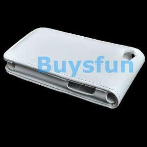 White Leather Flip Vertical Case for iPod Touch 4 4G  