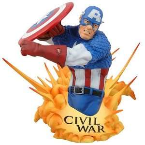  Marvel Universe Civil War Captain America Bust Statue 