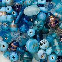  grams Lampwork Glass Turquoise Blues Beads Ocean Sea Color Mix  