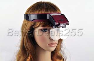 Lens Loop Head Band VISOR Magnifier LED Magnifying Glass Loupe 1.7 