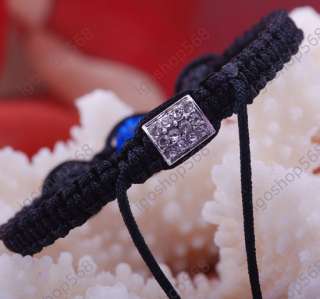 crystal pave disco ball magnetite hematite bead braiding bracelet 