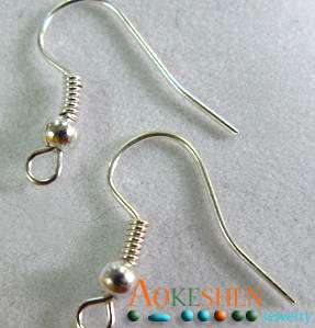 Silver Tone Ear Wire Hooks Earring Findings 18x8mm M43  