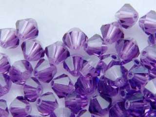 20 Swarovski 5301 3mm Bicone Crystal LILAC Purple Beads  