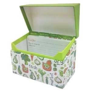   Wrap Company Recipe Box with Metal Hinges, Farmers Market Kitchen