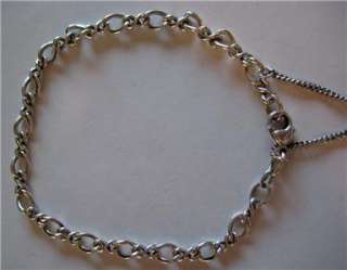 James Avery Sterling Silver Medium Twist Charm Bracelet 8  