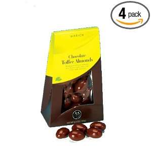 Marich Dark Chocolate Toffee Almonds, 4.5 Ounce Boxes (Pack of 4)