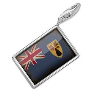 FotoCharms Turks and Caicos Islands Flag   Charm with Lobster Clasp 