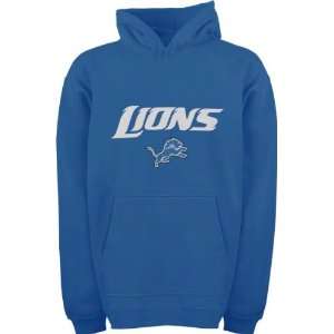  Detroit Lions Youth Blue Arched Team Name with Logo Hooded 