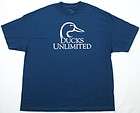 Ducks Unlimited Duck Head Logo T Shirt Blue Hunting Conservation New 